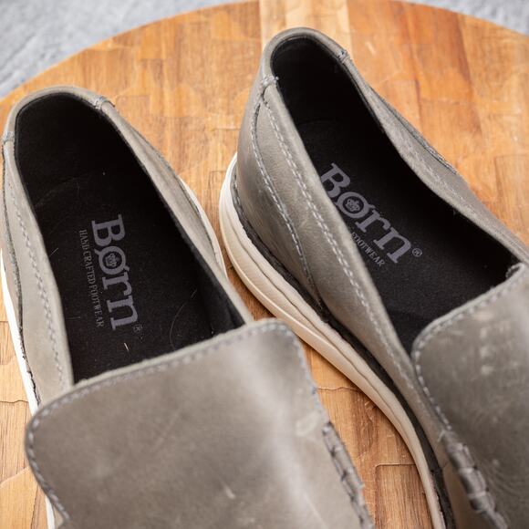 Born Thaton Loafers Gray Leather Slip On Comfy Shoes Size 10.5 Casual - Picture 6 of 9